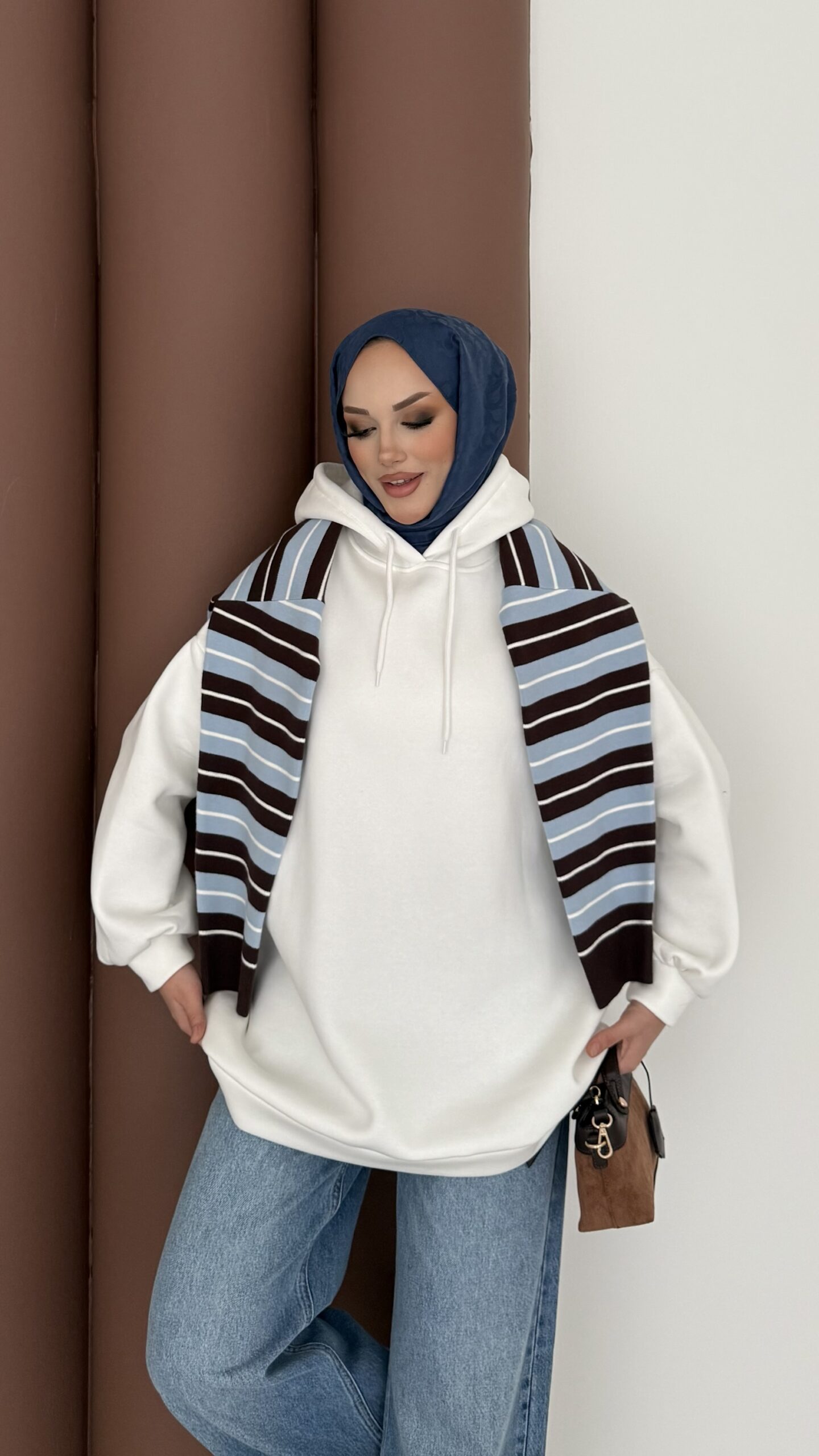 Oversize Basic Şardonlu Sweat |  