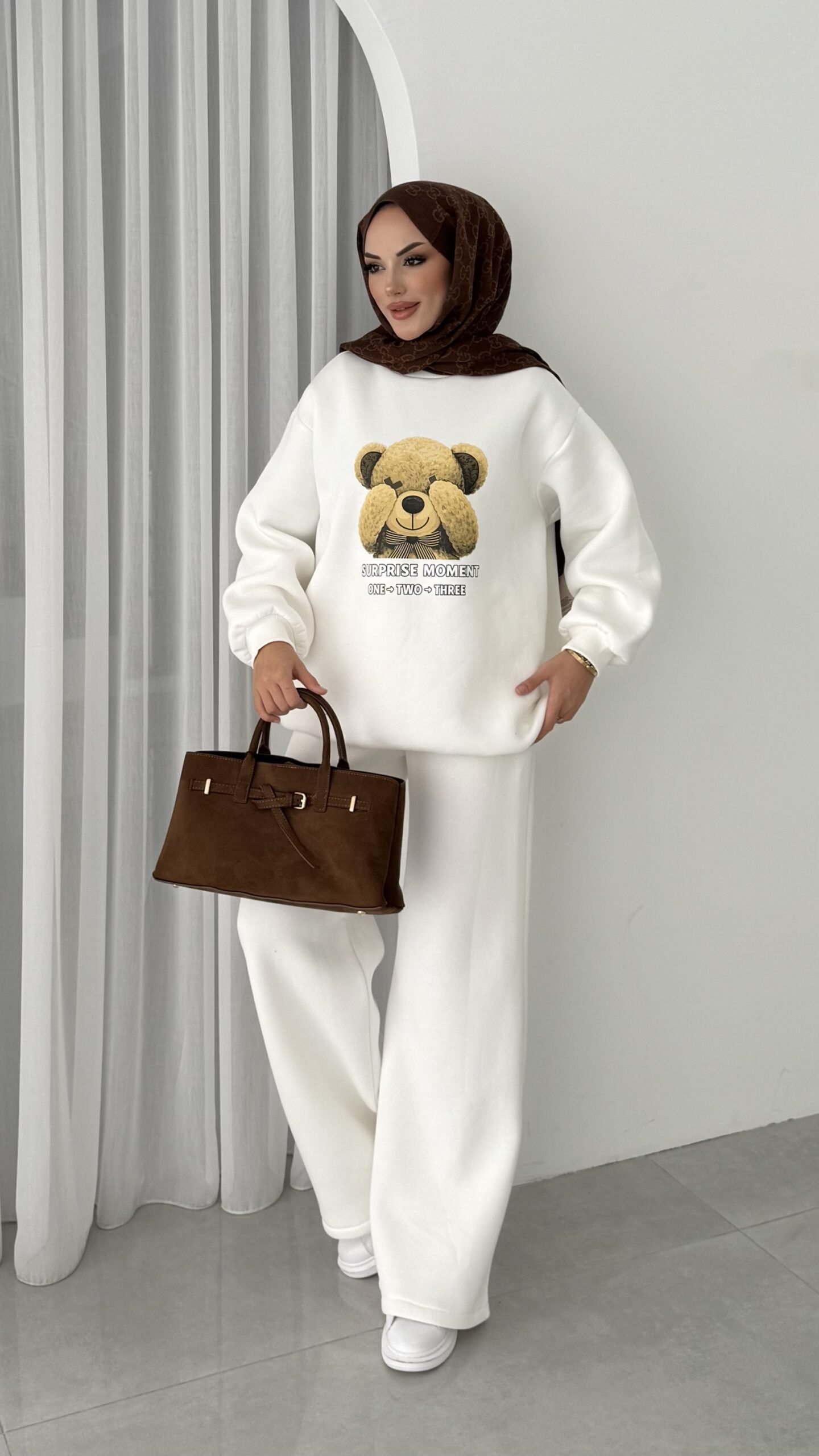 Puffy Şardonlu Sweat İkili Takım |  