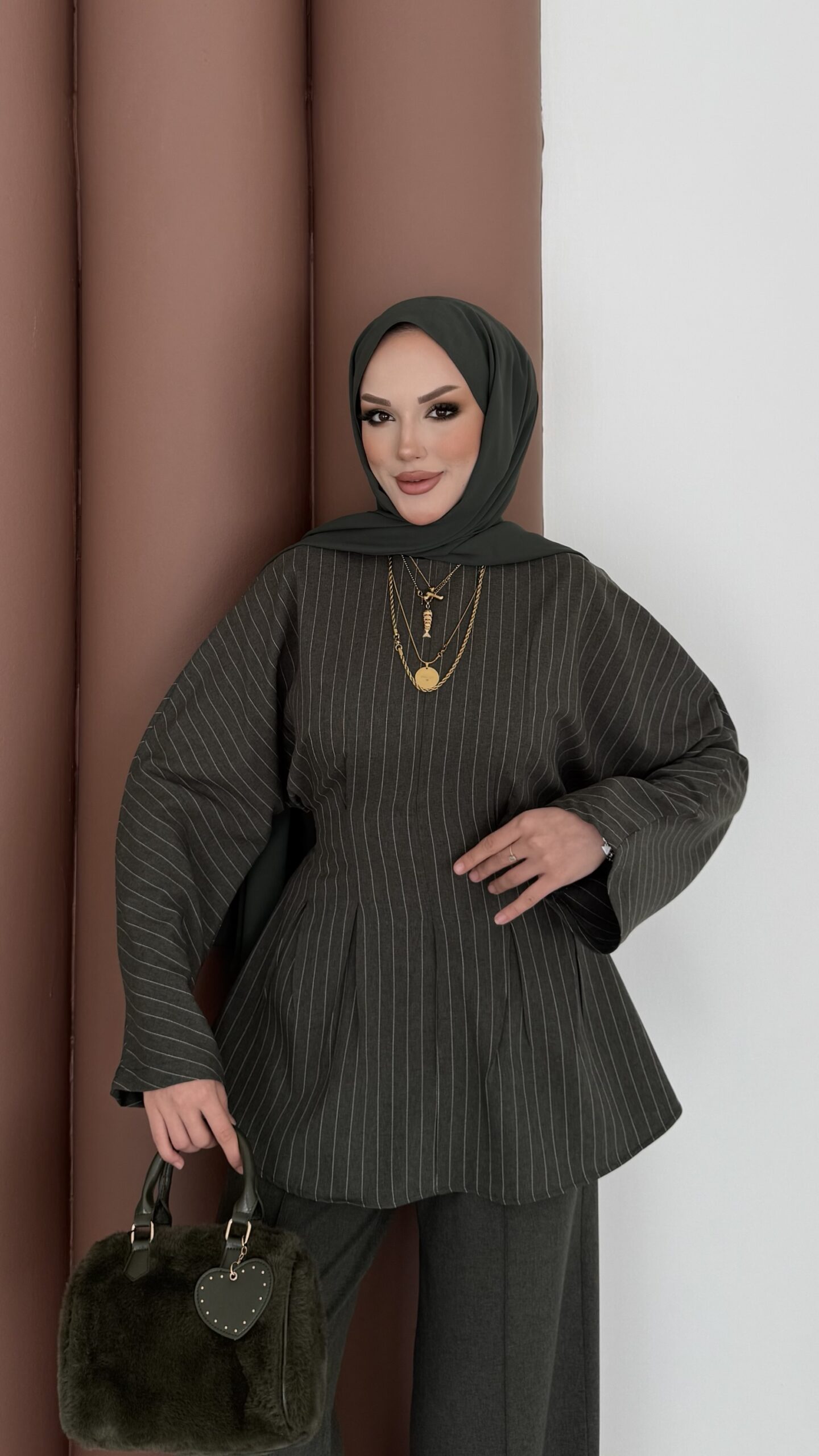 Premium Piliseli Arabic Çizgili İkili Takım |  