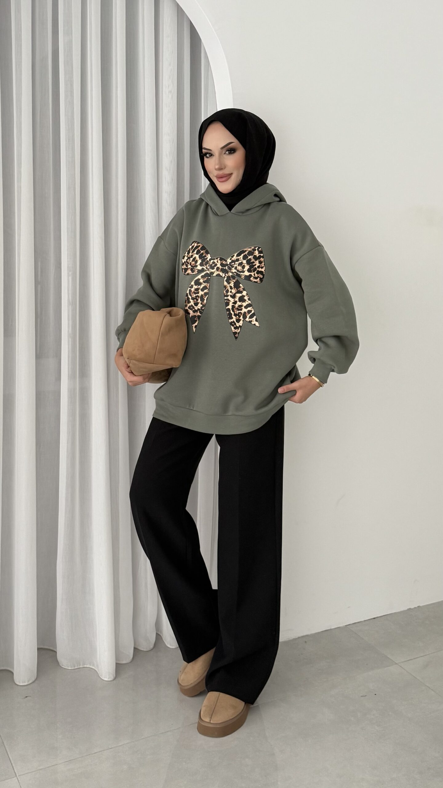 Kurdela Baskılı Şardonlu Sweatshirt |  