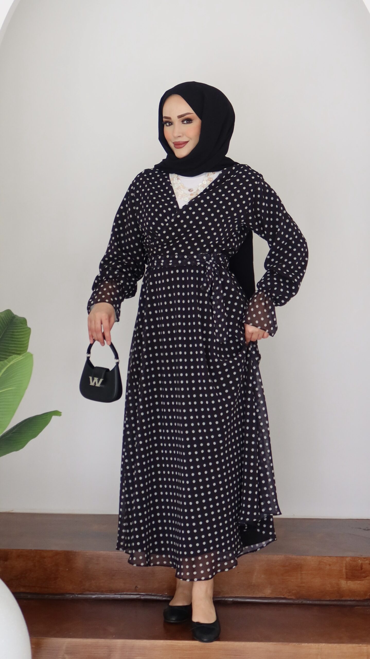 Puanteli Şifon Etekli İkili Takım |  