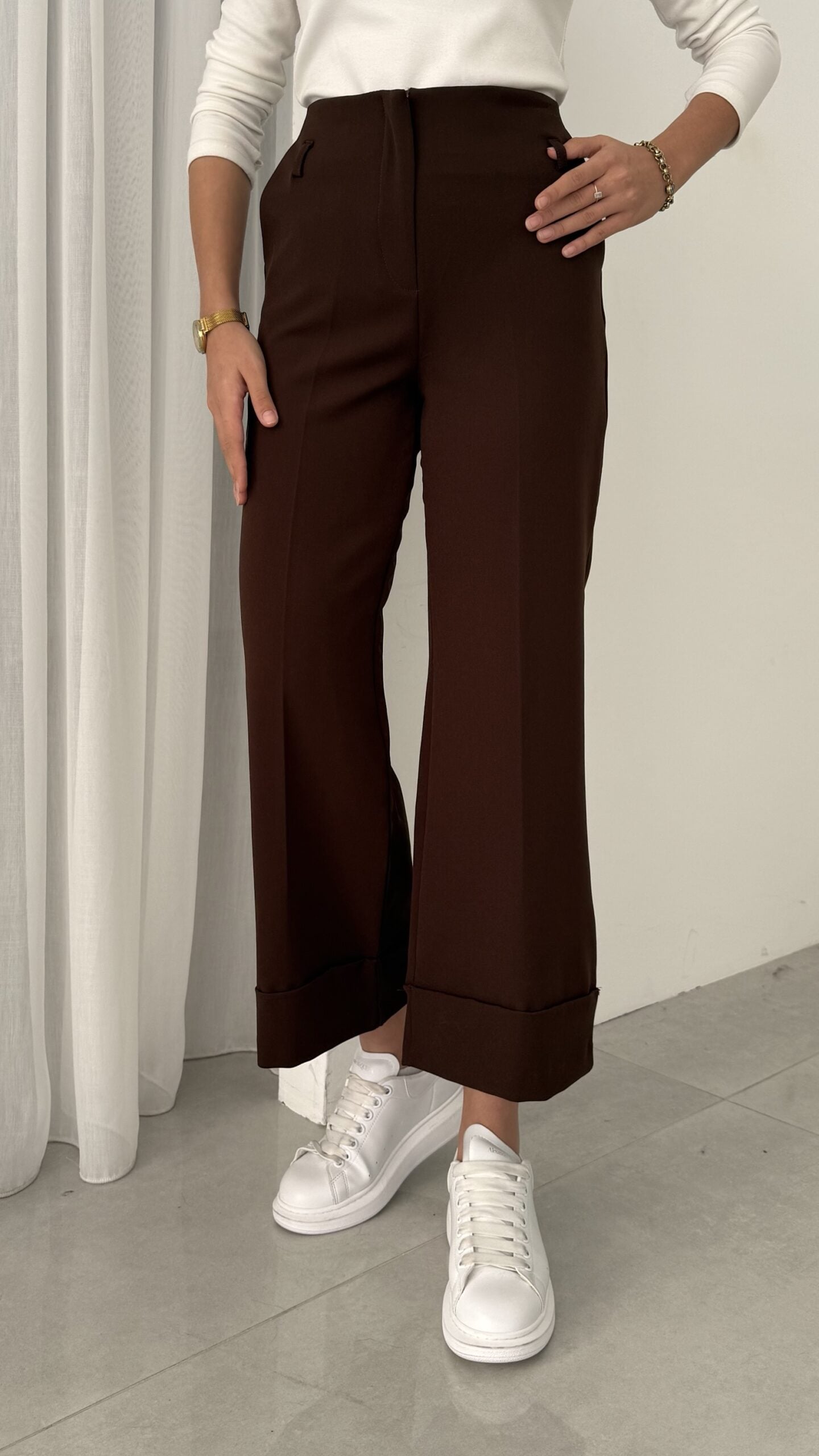 Zra Marka Muadili Kemerli Kıvrık Paça Pantolon |  