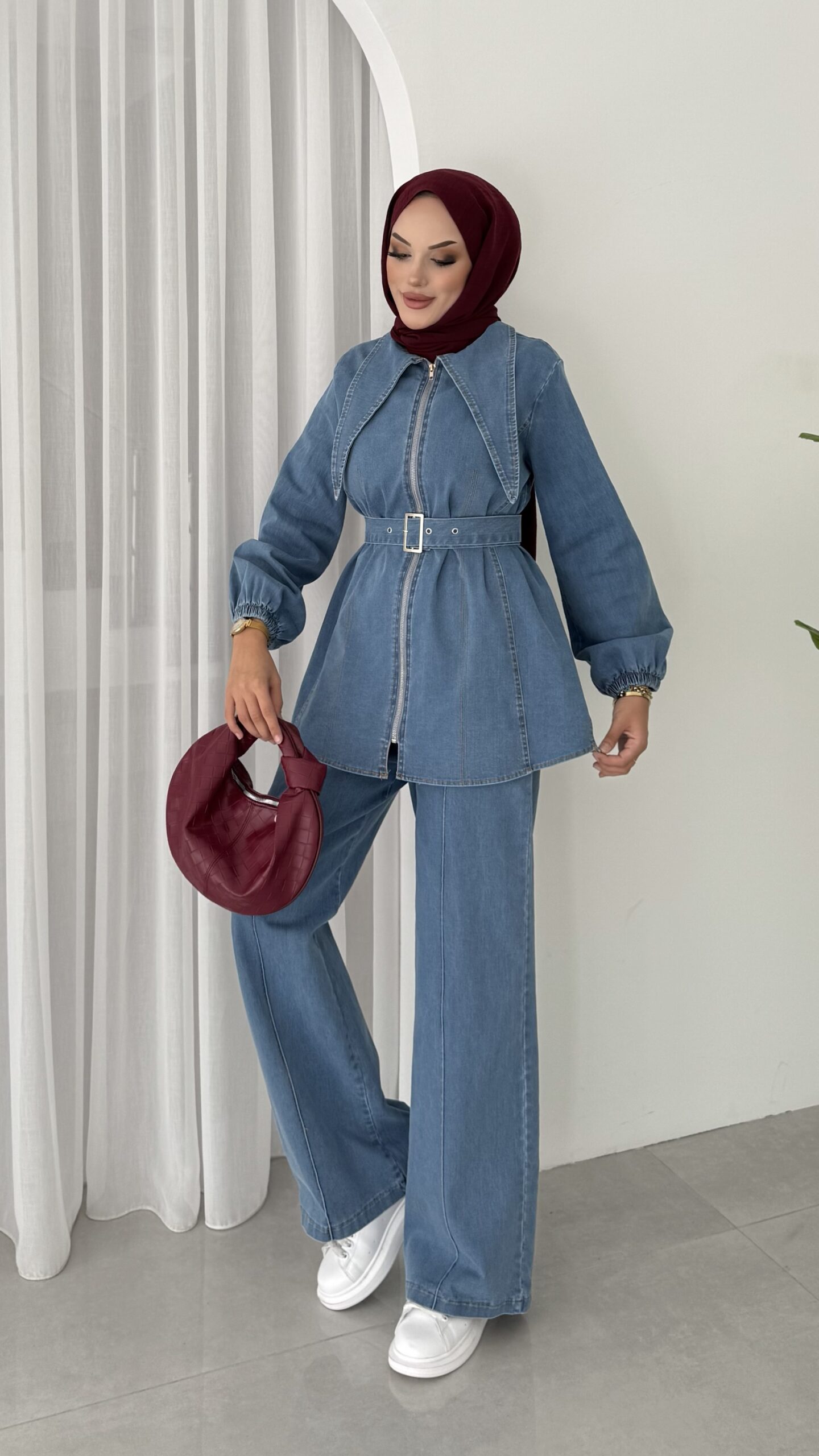 Cross Denim Kemerli İkili Takım |  