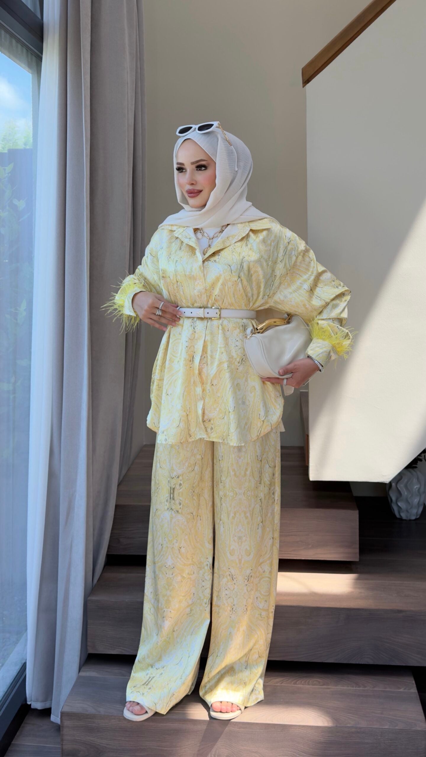 Talia Saten Desenli Tüylü İkili Takım |  